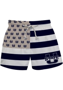 Vive La Fete Utah State Aggies Youth Blue Flag Swim Trunks