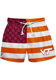 Virginia Tech Hokies Youth Orange Flag Swim Trunks