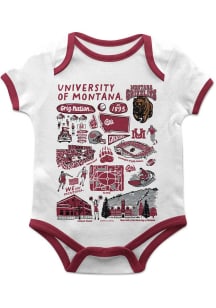 Vive La Fete Montana Grizzlies Baby White Impressions Short Sleeve One Piece