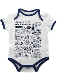 Vive La Fete New Hampshire Wildcats Baby White Impressions Short Sleeve One Piece