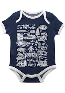 Vive La Fete New Hampshire Wildcats Baby Blue Impressions Short Sleeve One Piece
