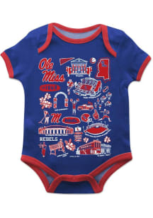 Vive La Fete Ole Miss Rebels Baby Blue Impressions Short Sleeve One Piece
