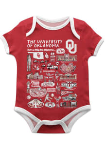 Vive La Fete Oklahoma Sooners Baby Red Impressions Short Sleeve One Piece