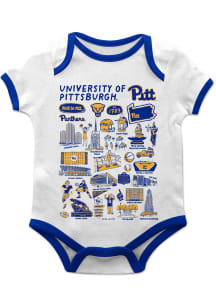 Vive La Fete Pitt Panthers Baby White Impressions Short Sleeve One Piece