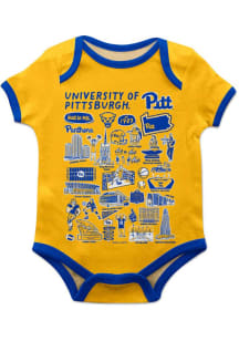Vive La Fete Pitt Panthers Baby Gold Impressions Short Sleeve One Piece