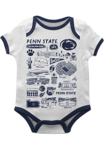 Baby Penn State Nittany Lions White Vive La Fete Impressions Short Sleeve One Piece