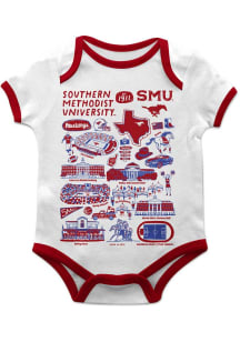 Vive La Fete SMU Mustangs Baby White Impressions Short Sleeve One Piece