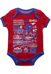 Vive La Fete SMU Mustangs Baby Red Impressions Short Sleeve One Piece