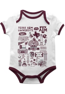 Vive La Fete Texas A&amp;M Aggies Baby White Impressions Short Sleeve One Piece