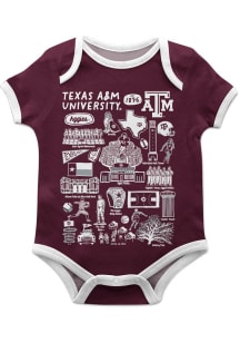 Vive La Fete Texas A&amp;M Aggies Baby Maroon Impressions Short Sleeve One Piece