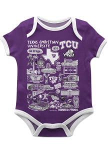 Vive La Fete TCU Horned Frogs Baby Purple Impressions Short Sleeve One Piece