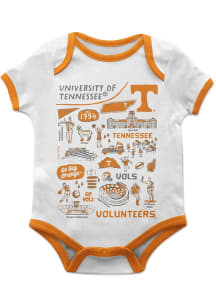 Vive La Fete Tennessee Volunteers Baby White Impressions Short Sleeve One Piece