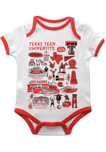 Vive La Fete Texas Tech Red Raiders Baby White Impressions Short Sleeve One Piece