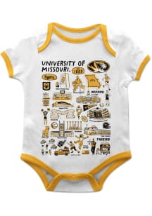 Vive La Fete Missouri Tigers Baby White Impressions Short Sleeve One Piece