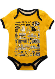 Vive La Fete Missouri Tigers Baby Gold Impressions Short Sleeve One Piece