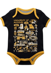 Vive La Fete Missouri Tigers Baby Black Impressions Short Sleeve One Piece