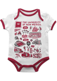 Vive La Fete New Mexico Lobos Baby White Impressions Short Sleeve One Piece