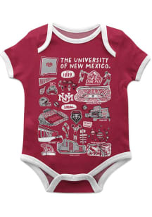 Vive La Fete New Mexico Lobos Baby Red Impressions Short Sleeve One Piece