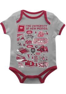 Vive La Fete New Mexico Lobos Baby Grey Impressions Short Sleeve One Piece