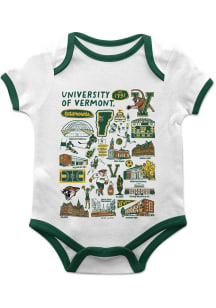 Vive La Fete Vermont Catamounts Baby White Impressions Short Sleeve One Piece