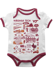 Vive La Fete Virginia Tech Hokies Baby White Impressions Short Sleeve One Piece