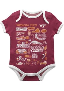 Vive La Fete Virginia Tech Hokies Baby Maroon Impressions Short Sleeve One Piece