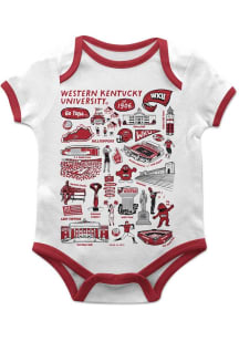 Vive La Fete Western Kentucky Hilltoppers Baby White Impressions Short Sleeve One Piece