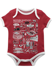 Vive La Fete Western Kentucky Hilltoppers Baby Red Impressions Short Sleeve One Piece