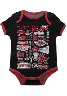 Vive La Fete Western Kentucky Hilltoppers Baby Black Impressions Short Sleeve One Piece