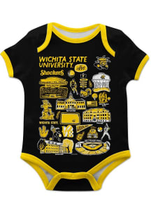 Vive La Fete Wichita State Shockers Baby Black Impressions Short Sleeve One Piece