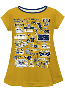 Vive La Fete FIU Panthers Infant Girls Impressions Short Sleeve T-Shirt Gold