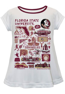 Vive La Fete Florida State Seminoles Infant Girls Impressions Short Sleeve T-Shirt White