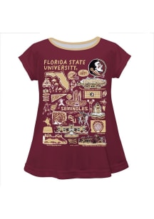 Vive La Fete Florida State Seminoles Infant Girls Impressions Short Sleeve T-Shirt Maroon