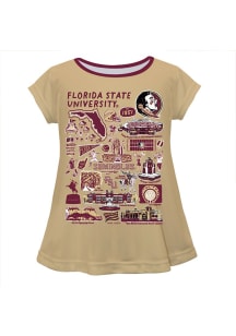 Vive La Fete Florida State Seminoles Infant Girls Impressions Short Sleeve T-Shirt Gold