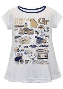 Vive La Fete GA Tech Yellow Jackets Infant Girls Impressions Short Sleeve T-Shirt White