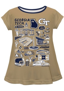 Vive La Fete GA Tech Yellow Jackets Infant Girls Impressions Short Sleeve T-Shirt Gold