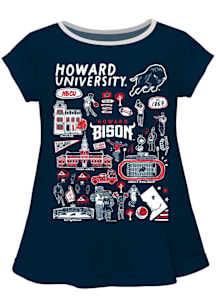 Vive La Fete Howard Bison Infant Girls Impressions Short Sleeve T-Shirt Navy Blue