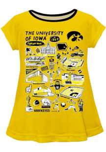 Infant Girls Iowa Hawkeyes Gold Vive La Fete Impressions Short Sleeve T-Shirt