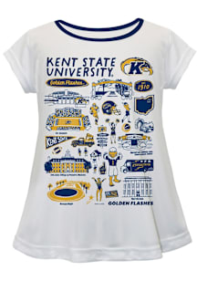 Vive La Fete Kent State Golden Flashes Infant Girls Impressions Short Sleeve T-Shirt White