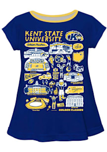 Vive La Fete Kent State Golden Flashes Infant Girls Impressions Short Sleeve T-Shirt Blue