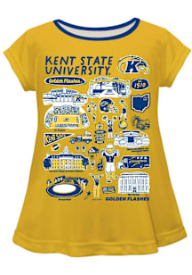 Vive La Fete Kent State Golden Flashes Infant Girls Impressions Short Sleeve T-Shirt Gold
