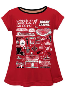 Vive La Fete Louisiana Ragin' Cajuns Infant Girls Impressions Short Sleeve T-Shirt Red