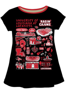 Vive La Fete Louisiana Ragin' Cajuns Infant Girls Impressions Short Sleeve T-Shirt Black