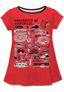 Vive La Fete Louisville Cardinals Infant Girls Impressions Short Sleeve T-Shirt Red