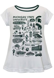 Infant Girls Michigan State Spartans White Vive La Fete Impressions Short Sleeve T-Shirt