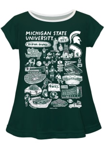 Infant Girls Michigan State Spartans Green Vive La Fete Impressions Short Sleeve T-Shirt