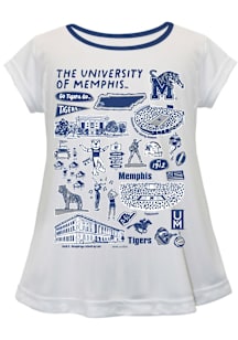 Vive La Fete Memphis Tigers Infant Girls Impressions Short Sleeve T-Shirt White