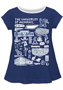 Vive La Fete Memphis Tigers Infant Girls Impressions Short Sleeve T-Shirt Blue