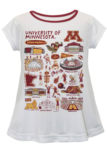 Infant Girls Minnesota Golden Gophers White Vive La Fete Impressions Short Sleeve T-Shirt