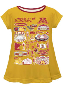 Infant Girls Minnesota Golden Gophers Gold Vive La Fete Impressions Short Sleeve T-Shirt